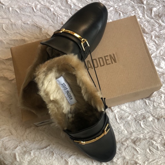 Steve Madden Ladies Faux Fur Slip On Mule - Picture 8 of 10